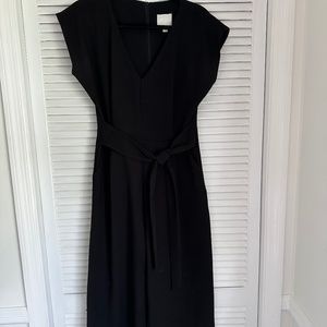 Anthropologie Black cropped jumpsuit Size M